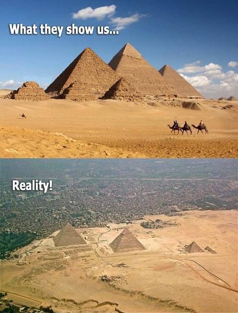 My whole life has been a lie. I thought the Pyramids were in the middle of a vast desert, not right next to the city. 🤯