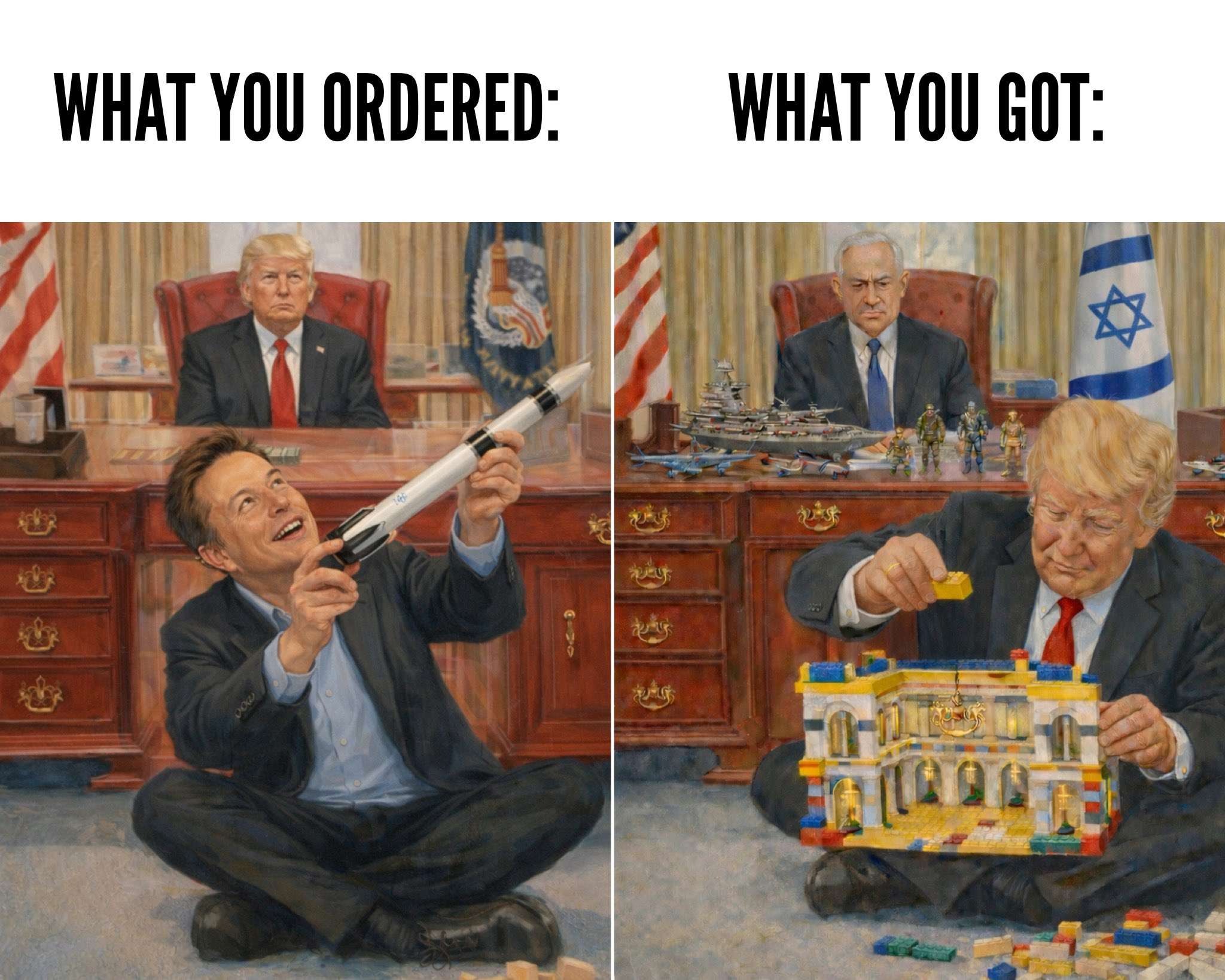 When you vote for a visionary who'll take you to Mars but get a real estate developer who'd rather play with Legos. 🚀🧱