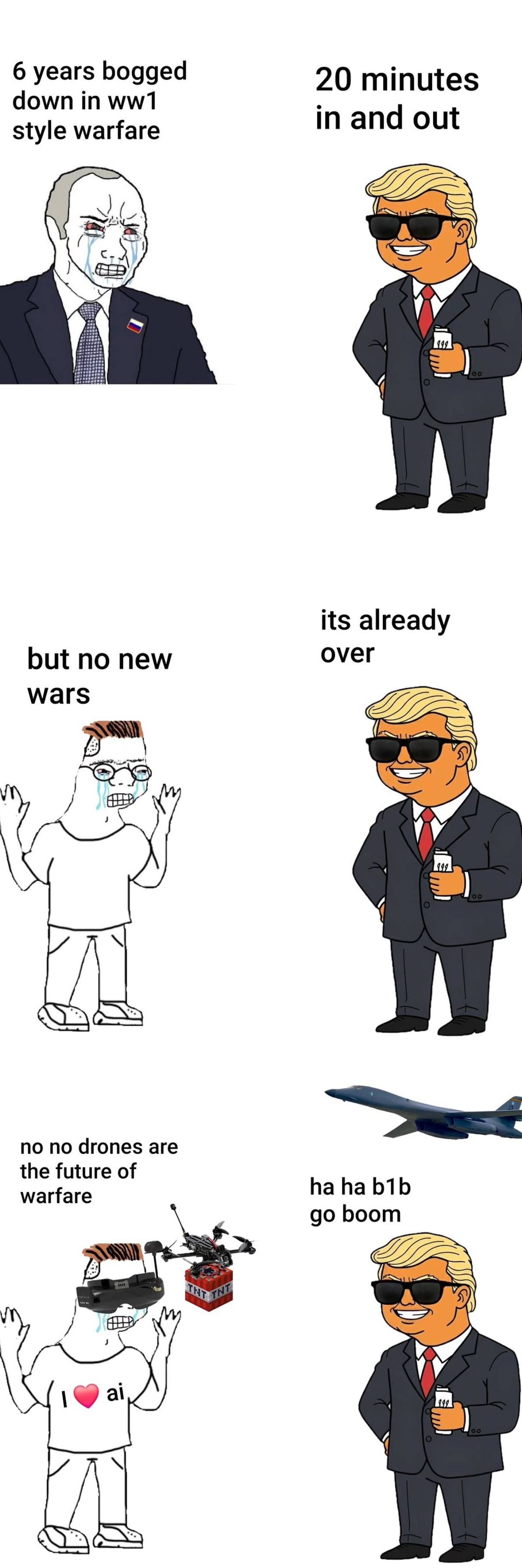 The difference between a 20-minute special operation and a multi-year subscription to trench warfare. Some prefer the express checkout. 😎✈️💥