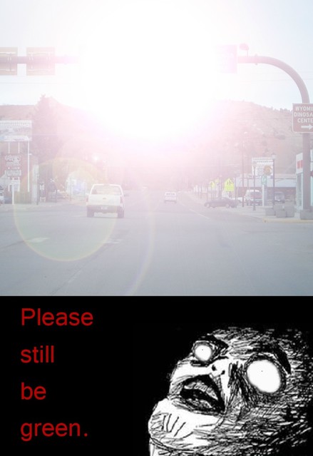 That moment of pure panic when the sun decides to become a tactical flashbang right over the traffic light. Is it green? Is it red? Who knows! 😵