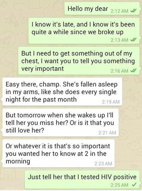 Bet 'champ' stopped feeling so smug after that last message. That's what you call a plot twist! 😳