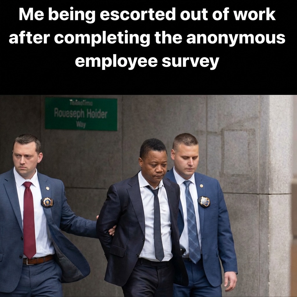 So the employee satisfaction survey wasn't *actually* anonymous... good to know. 🚶‍♂️