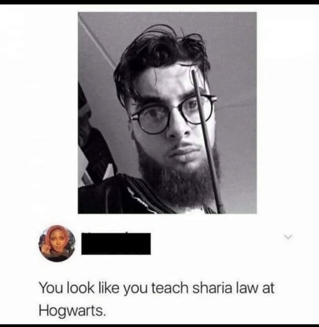 Welcome to Hogwarts, class. Today's lesson: Defense Against the Haram Arts. 🧙‍♂️