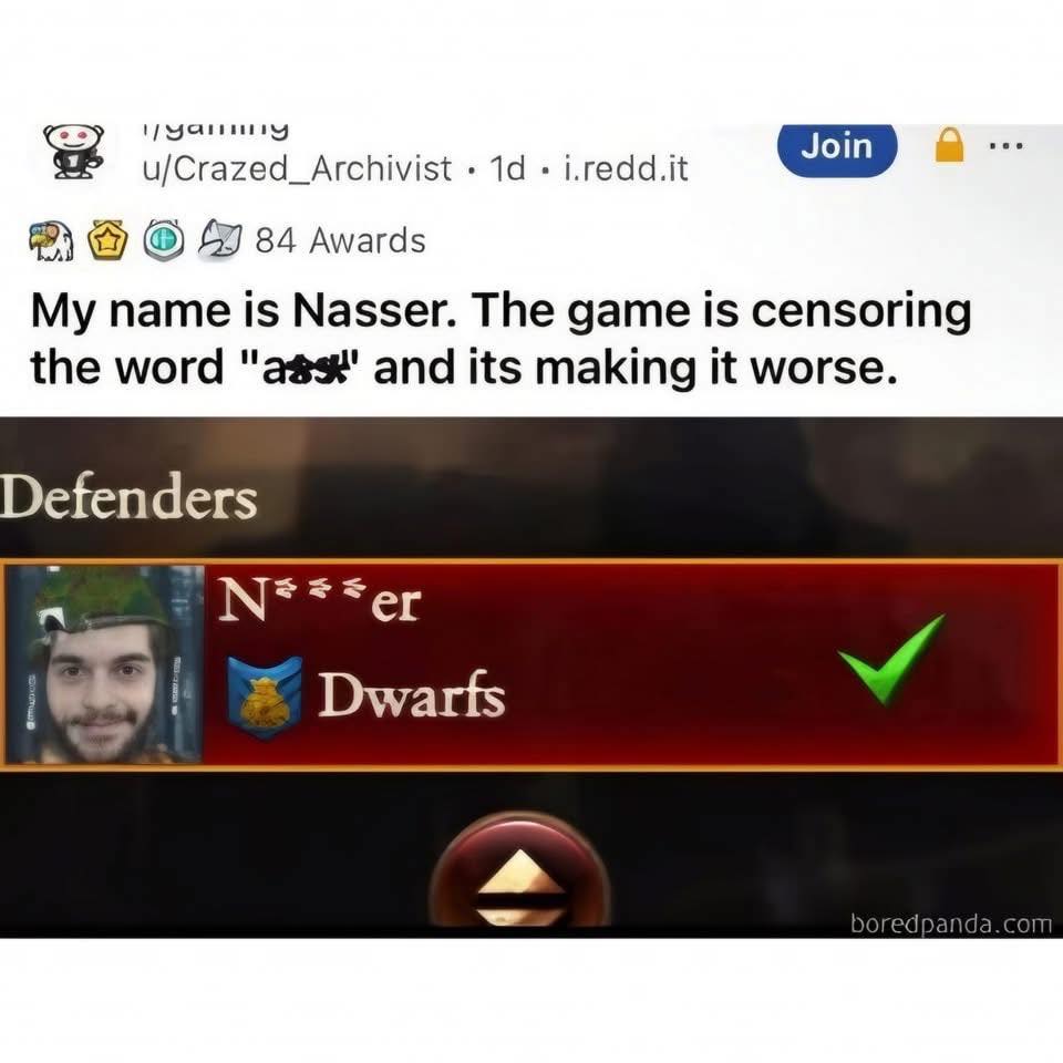 When the profanity filter tries to help but ends up making things a million times worse. Poor Nasser. 💀