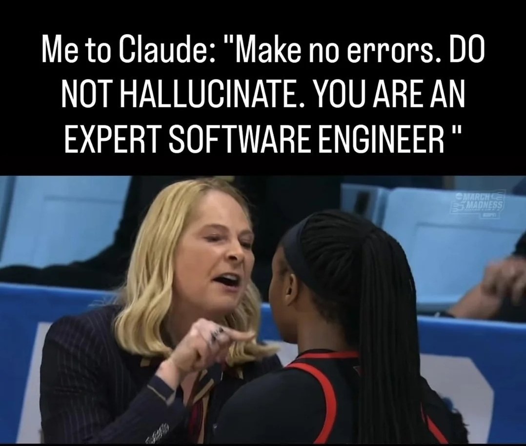 Giving my AI assistant a stern pep talk before it starts writing code. Please, for the love of all that is holy, don't invent a new library. 🙏💻