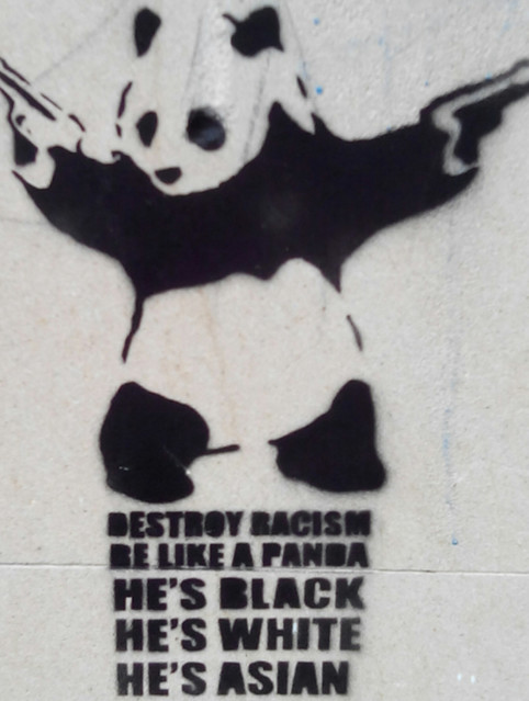 Be like a panda: black, white, Asian, and packing heat against racism. 🐼🔫