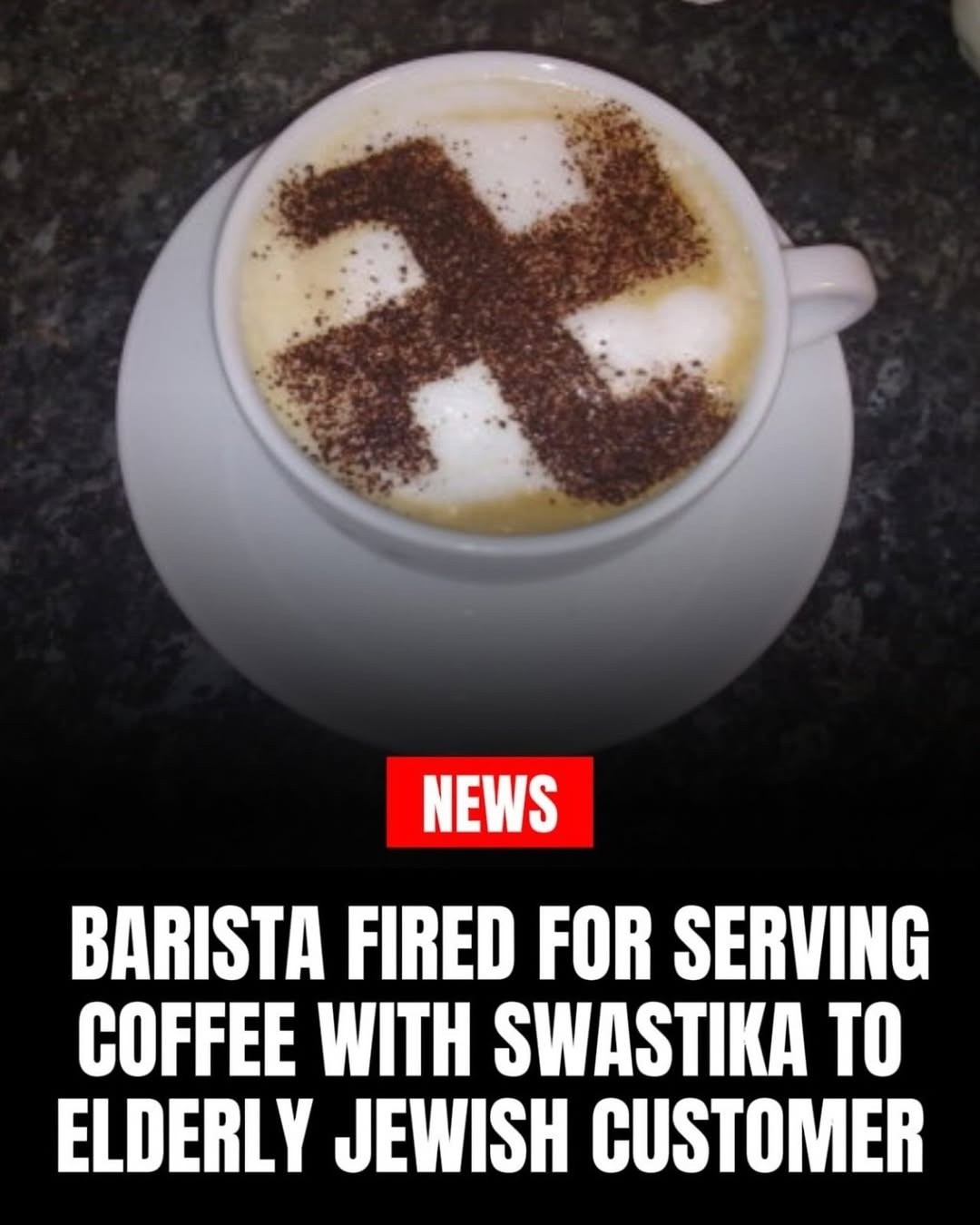 That's one way to get fired on your first day. Some latte art is better left un-drawn. 😬