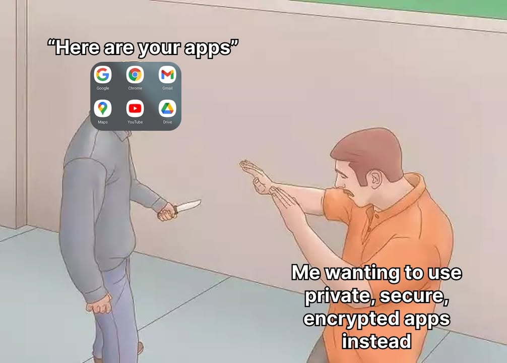 That moment you get a new phone and it's already threatening you with its 'free' apps. 🔪