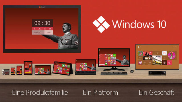 Microsoft's vision for Windows 10: One product family, one platform, one Reich. 🙋‍♂️