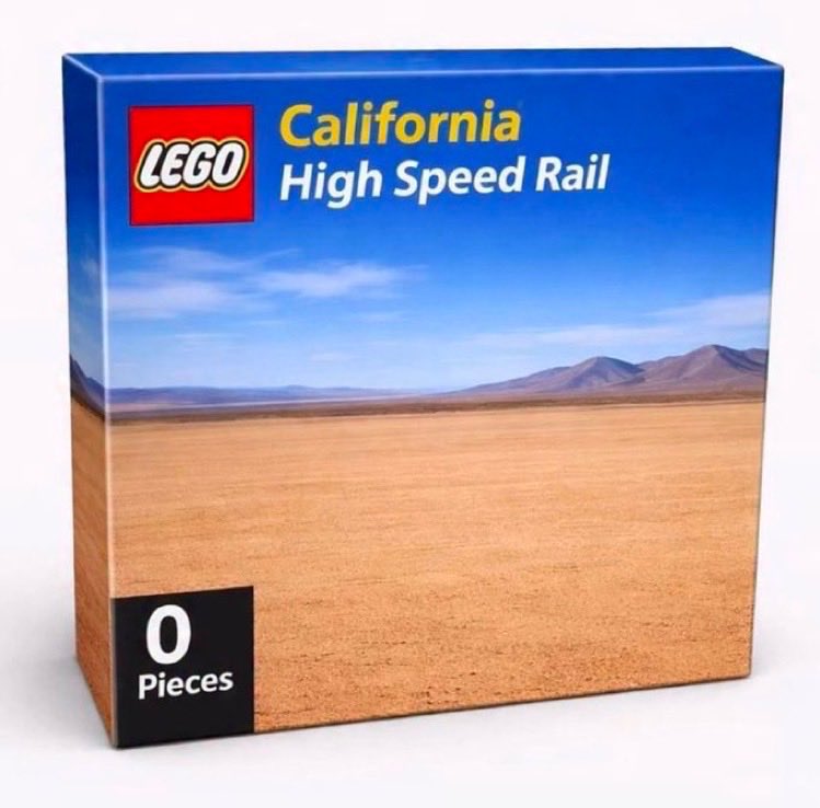 This is the most accurate LEGO set I've ever seen. Took me zero seconds to build the California High Speed Rail. 🤣