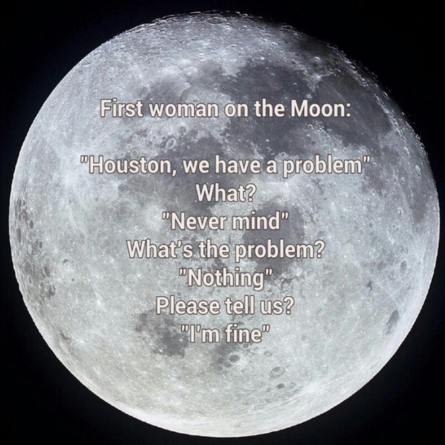 Houston, you are SO in trouble when she gets back to Earth. You just know she wanted you to notice the new crater she made. 🙄