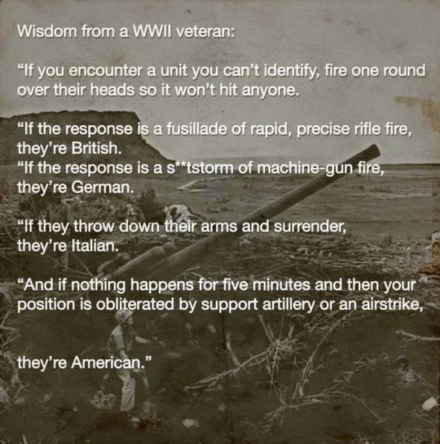 A WWII veteran's guide to identifying enemy units. Seems legit, especially the last part. 🇺🇸💥