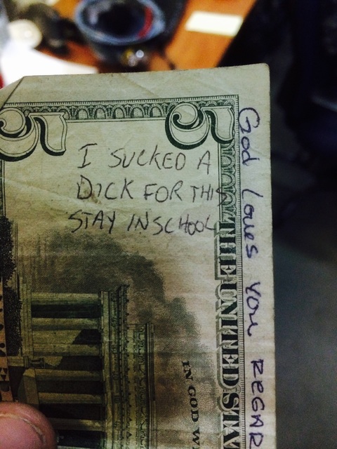 This five-dollar bill has seen some things... and it has some very important life advice for you. 🎓