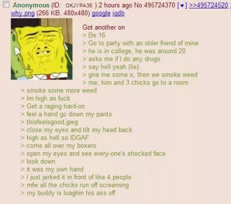 When you get so high you think someone else is making a move, but it's just your own hand. Peak party foul moment. 💀