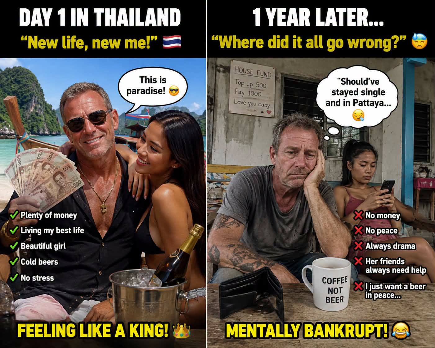 The 'New life, new me' starter pack in Thailand comes with some expensive hidden fees. 😅💸