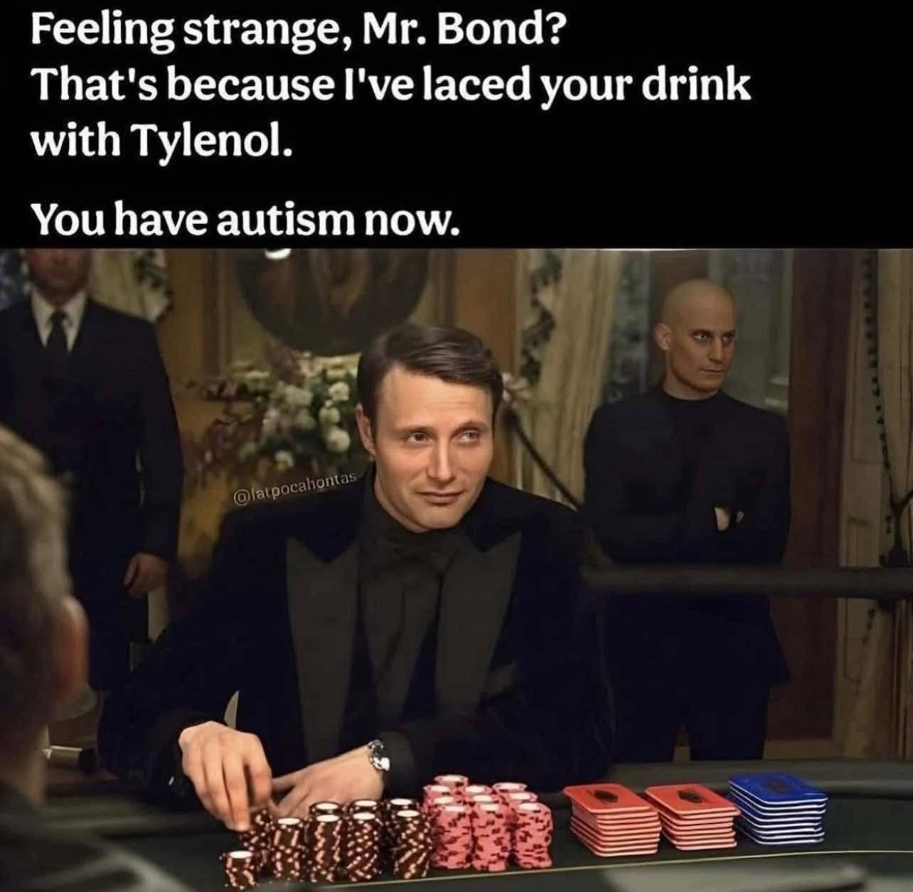 The most diabolical plot in cinematic history. James Bond is about to become unstoppable at calculating poker odds.