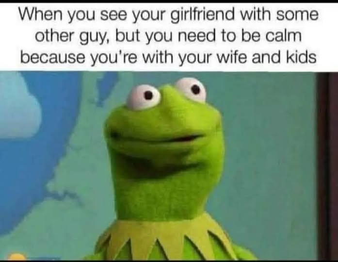 That awkward moment when your side piece has a side piece... and you can't even say anything. 😬🐸