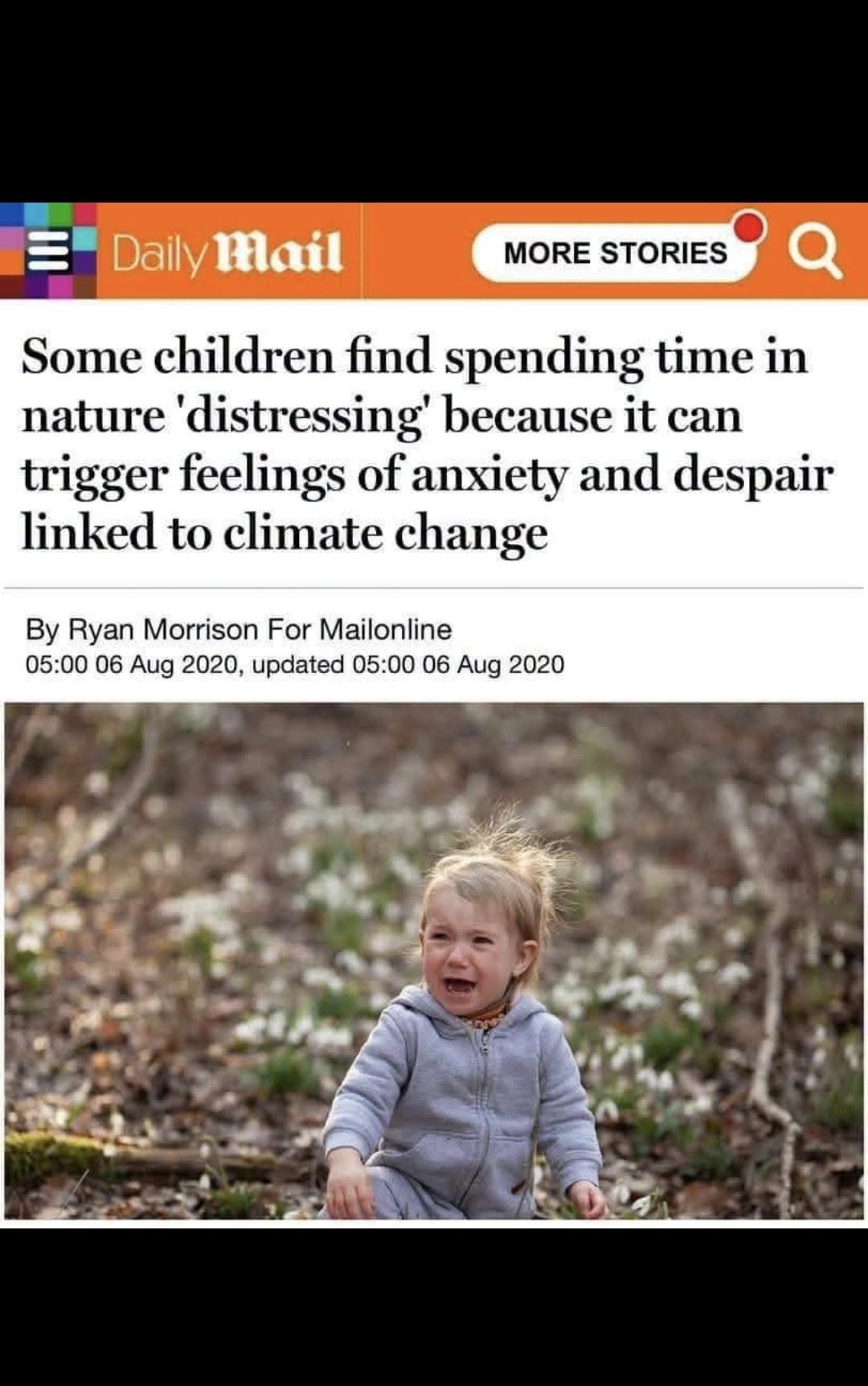 When you're two years old and the existential dread of climate change finally hits you. 😭